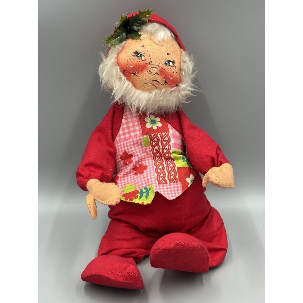 1970 Annalee Dolls Santa Helper Gnome Closed Mouth Christmas Mobilitee Doll READ